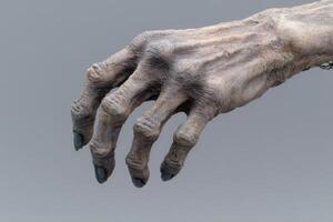Sculpture transforms into lifelike human skin and hand features in creative masterpiece photo