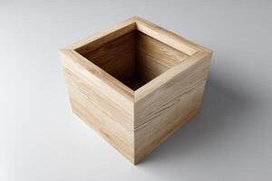 Wooden box with an infinite interior creates a paradoxical visual effect photo