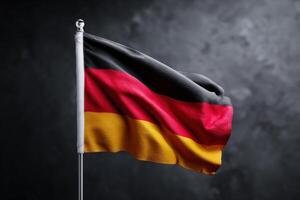 German flag waving against a textured background showcasing national pride and identity photo