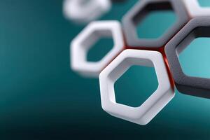 Abstract hexagon honeycomb structure in a modern design with contrasting colors photo