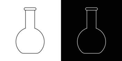 Outline illustration depicting a boiling flask vector