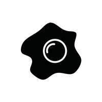 Black And White Icon Representing A Fried Egg vector