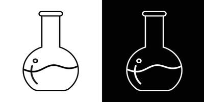 Minimalistic Line Art of Flask Over Contrasting Black and White Background vector