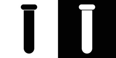 Outline Illustration of Test Tube with Measurement Markings on Black and White Background. vector