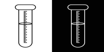 Black and White Test Tube Illustration Representing Science and Laboratory vector