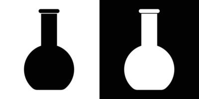 Outline illustration depicting a boiling flask. vector