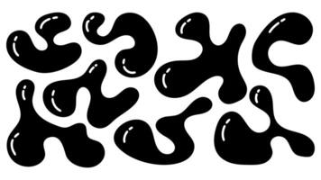 Organic blobs with irregular shapes create a dynamic pattern on a white background vector