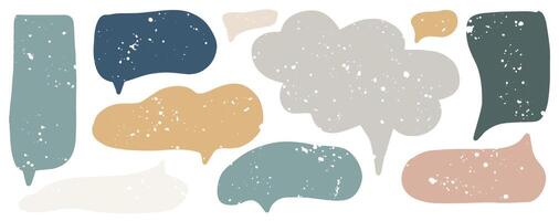 Colorful speech bubbles with crayons and a playful balloon design for creative expression vector