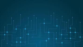 Futuristic blue tech background with abstract digital circuits and flowing binary code for modern technology designs vector