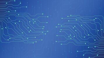 Blue digital background featuring abstract circuit lines and connected nodes ideal for tech themed designs and modern technology interfaces vector