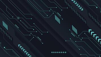 High tech background featuring glowing neon lines and abstract circuit board elements on dark theme vector