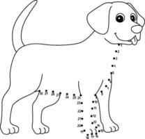 Dot to Dot Chocolate Lab Animal Isolated Coloring vector
