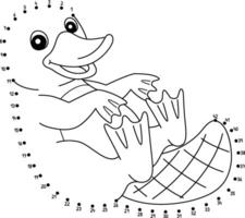 Dot to Dot Platypus Australian Animal Isolated vector