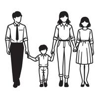 Illustration of Family Walking Together with Love and Happiness vector