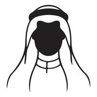 Abstract Silhouette of Middle Eastern Man with Keffiyeh Illustration vector