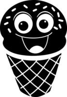 Cute ice cream character with joyful expression, perfect for children themes vector