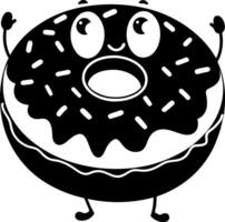 Cute cartoon donut with sprinkles and happy expression, perfect for dessert lovers vector