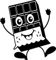Cute chocolate character with smiling face and playful expression, perfect for dessert themes vector