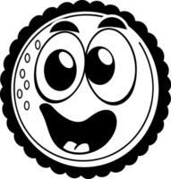 Cute smiling cookie character with big eyes and cheerful expression vector