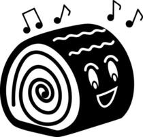 Happy dessert character with musical notes, representing joy and sweetness vector