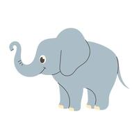 Cartoon elephant in flat style on white background vector