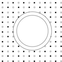 Circles round polka dots Circle round frame template. graphic line illustration. Black and white Banner, poster, wrapping paper, sticker, print, modern textile design. vector