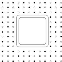 Circles round polka dots Square frame template. graphic line illustration. Black and white Banner, poster, wrapping paper, sticker, print, modern textile design. vector