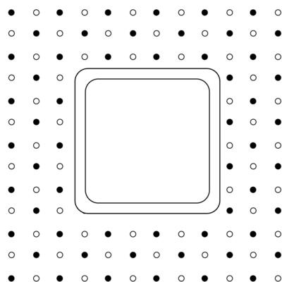 Circles round polka dots Square frame template. graphic line illustration. Black and white Banner, poster, wrapping paper, sticker, print, modern textile design.