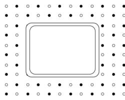 Circles round polka dots rectangle frame template. graphic line illustration. Black and white Banner, poster, wrapping paper, sticker, print, modern textile design. vector