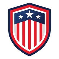 American Flag Inspired Shield with Stars and Stripes Patriotic Symbol USA Theme Illustration Isolated on White Background Suitable for Graphic Design and Digital Projects vector