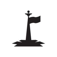 Black flagpole silhouette design vector