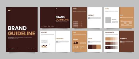 Brand guidelines template, Landscape brand identity presentation, Logotype guidelines template, Modern and clean design. vector