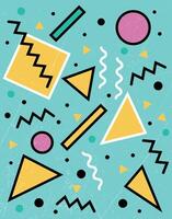 Retro geometric shapes colorful background vector
