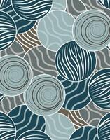 Abstract organic circle pattern with wave and swirl textures vector