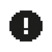 Exclamation Mark Pixel Art Icon. Alert, Warning, And Notification Symbol. Retro Gaming Style. Isolated Illustration vector