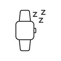 Smartwatch With Sleep Tracking Icon. Sleep Monitoring, Rest Analysis, And Health Management Outline Symbol. Wearable Technology For Better Sleep Quality. Editable Stroke. Isolated Illustration vector