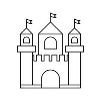 Castle Outline Icon. Medieval Fortress, Security, And Historical Architecture Symbol. Fantasy And Fairytale Theme. Editable Stroke. Isolated Illustration vector