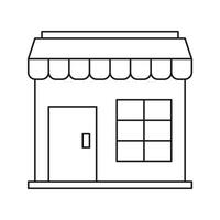 Storefront Line Icon. Retail Shop, Small Business, And Local Storefront Outline Symbol. Commercial Building Representation. Editable Stroke. Isolated Illustration vector