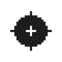 Pixelated Target Icon. Symbol of Focus, Goal, and Precision. Isolated Illustration vector