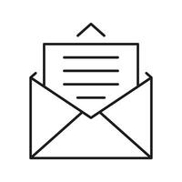 Open Envelope With Letter And Upward Arrow Line Icon. Email Sending, Communication, And Message Delivery Outline Symbol. Digital Correspondence. Editable Stroke. Isolated Illustration vector