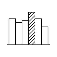 Bar Chart Line Icon. Data Analysis, Statistics, And Business Growth Outline Symbol. Financial Performance And Market Trends Visualization. Editable Stroke. Isolated Illustration vector