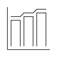 Bar Chart With Line Graph Line Icon. Data Analysis, Business Growth, And Financial Performance Tracking. Statistical Visualization. Isolated Illustration vector