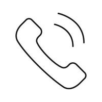 Ringing Telephone Handset Line Icon. Communication, Connectivity, And Call Alert Outline Symbol. Telecommunication And Customer Service. Editable Stroke. Isolated Illustration vector