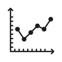 Line Graph Solid Icon. Data Analysis, Trend Tracking, And Statistical Visualization Silhouette Symbol. Business And Financial Growth Representation. Isolated Illustration vector