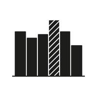 Bar Chart Solid Icon. Data Analysis, Statistics, And Business Performance Silhouette Symbol. Graphical Representation Of Information. Isolated Illustration vector