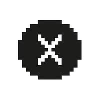 Cross Mark Pixel Art Icon. Error, Cancellation, And Rejection Symbol. Retro Gaming Style. Isolated Illustration vector