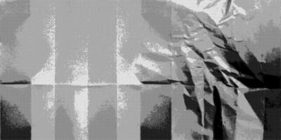 Crumpled paper displays a textured surface marked by grain and halftone patterns. Creases and abrasions reflect its old and worn character, showcasing time's impact on materials. vector