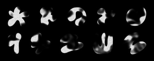 Flowing liquid shapes create an abstract composition with a blurred and textured appearance in a dark background, enhancing visual depth and intrigue. vector