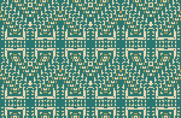 Oriental Islamic Art Geometric Patternfolk Embroidery, Aztec Geometric Ornament Print. Design for Carpet, Wallpaper, Clothing, Wrapping, Fabric