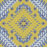 Sari Pattern Traditional Pattern Backgroundfolk Embroidery, Aztec Geometric Ornament Print. Design for Carpet, Wallpaper, Clothing, Wrapping, Fabric vector